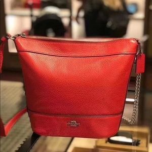 Coach Cardinal Red Leather Small Paxton Duffle